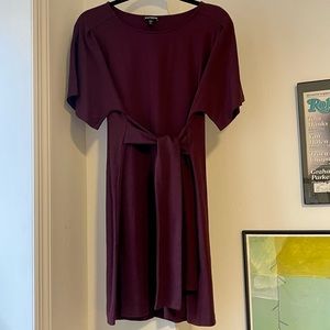 Burgundy Women’s Dress - Tie Waist
